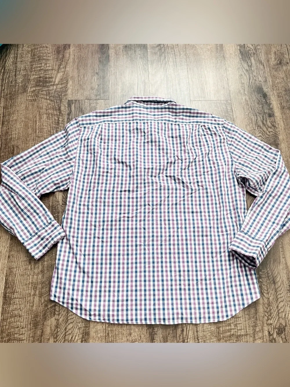 J.Crew Men XXL Slim Untucked Long-Sleeve Button-Down Plaid Shirt White/Blue/Red
